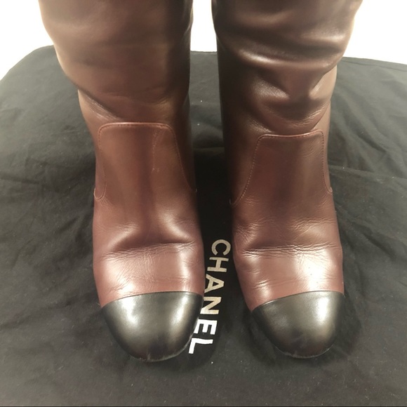 🆕 Chanel CC gorgeous cap toe long Boots 👢 - Picture 6 of 16